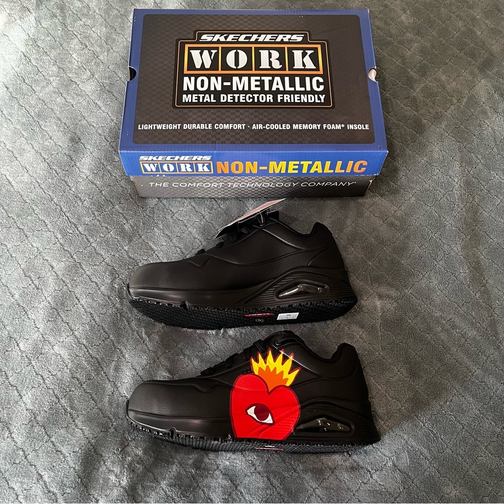 Skechers Black Sneakers with Red and Yellow Design‎